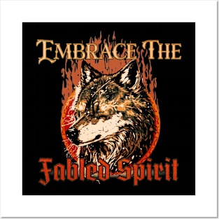 Embrace The Fabled Spirit Wolf Red Posters and Art
